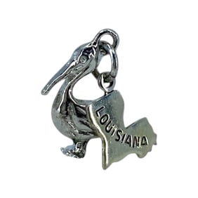 Nautical Pelican Louisiana State Sterling Silver Charm, 1.89g