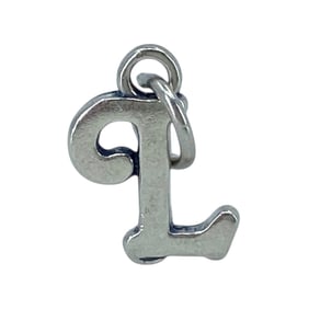 Calligraphy Capital L Sterling Silver Signed Charm, 1.18g