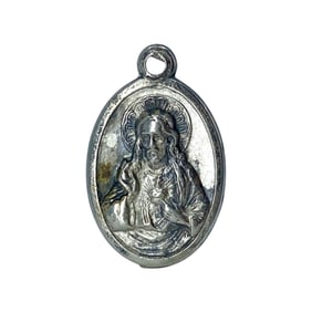 Virgin Of Carmel Christ Catholic Sterling Silver Charm, 4.26g