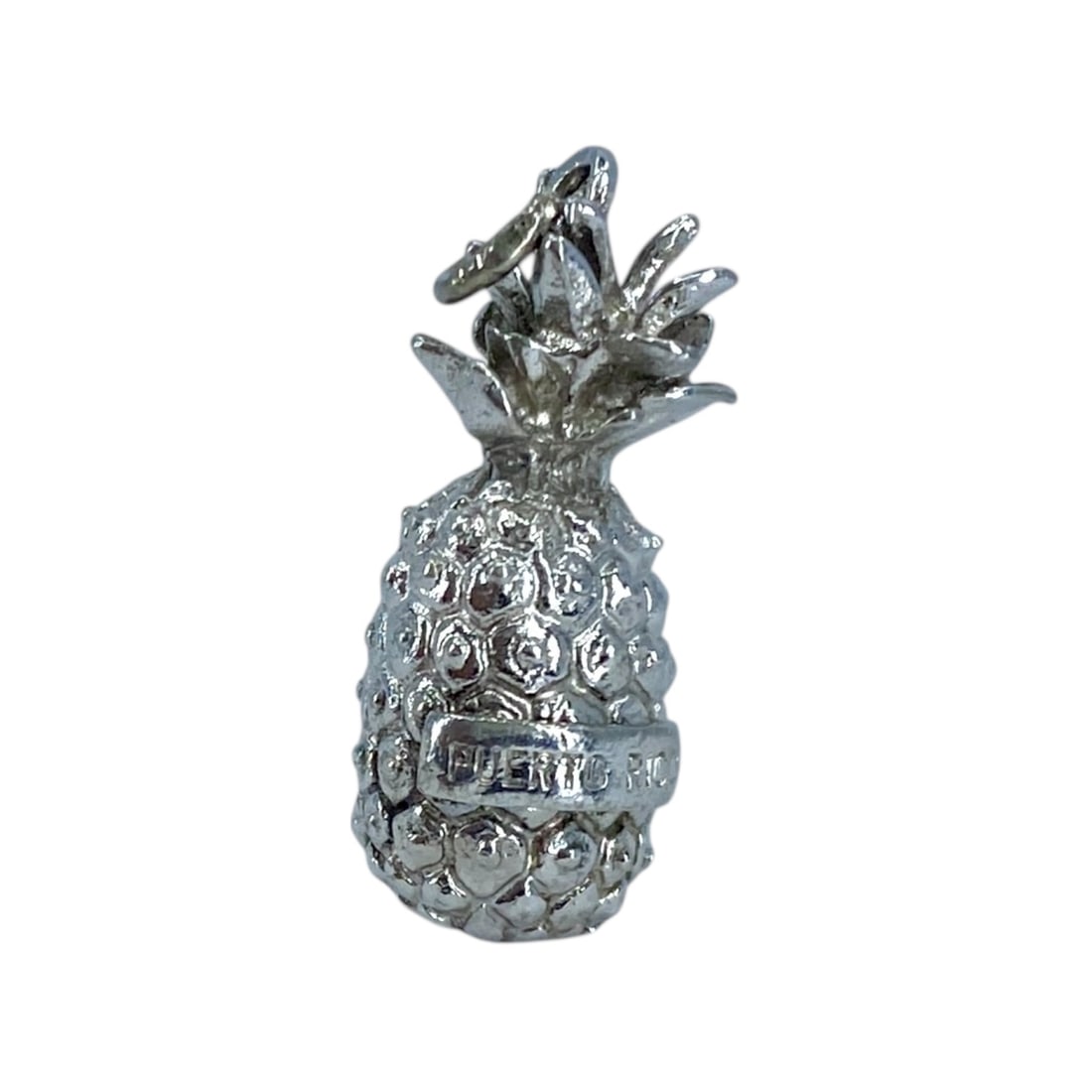 Puerto Rico Pineapple Sterling Silver Charm, 7.4g: Puerto Rico Pineapple Sterling Silver Charm, 7.4g