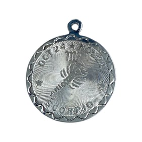 Scorpio Sign Etched Sterling Silver Signed Charm, 2.33g