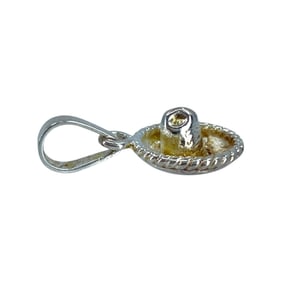 Mini Mexican Sombrero Sterling Silver Signed Charm, 1.47g
