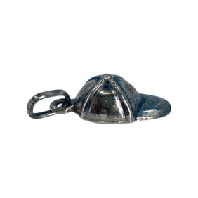 Simple Baseball Cap Sterling Silver Charm, 1.22g