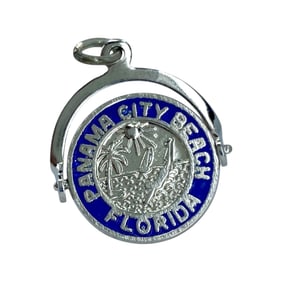 Blue Panama City Beach Sterling Silver Flip Charm, 1.6g