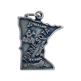 Minnesota Landmark Sterling Silver State Charm, 1.67g