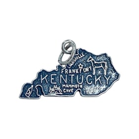 Kentucky Landmark State Sterling Silver Signed Charm, 1.26g