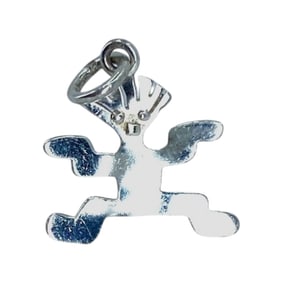 Simple Peruvian Inca God Sterling Silver Charm, 0.62g