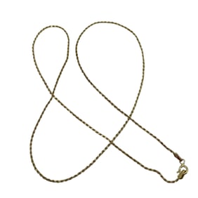 20" Gold Over Sterling Silver Rope Chain Necklace, 3.34g