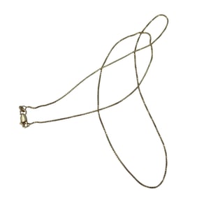 18" Gold Over Sterling Silver Box Chain Signed Necklace, 2.14