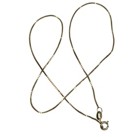 16.75" Gold Over Sterling Silver FDT Box Chain Necklace, 2.53g