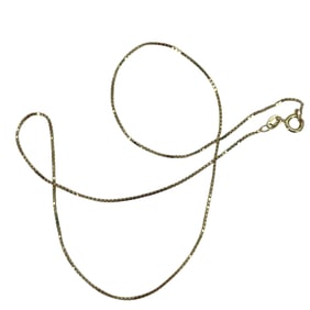 16.25" Gold Over Sterling Silver Box Chain Necklace, 2.24g