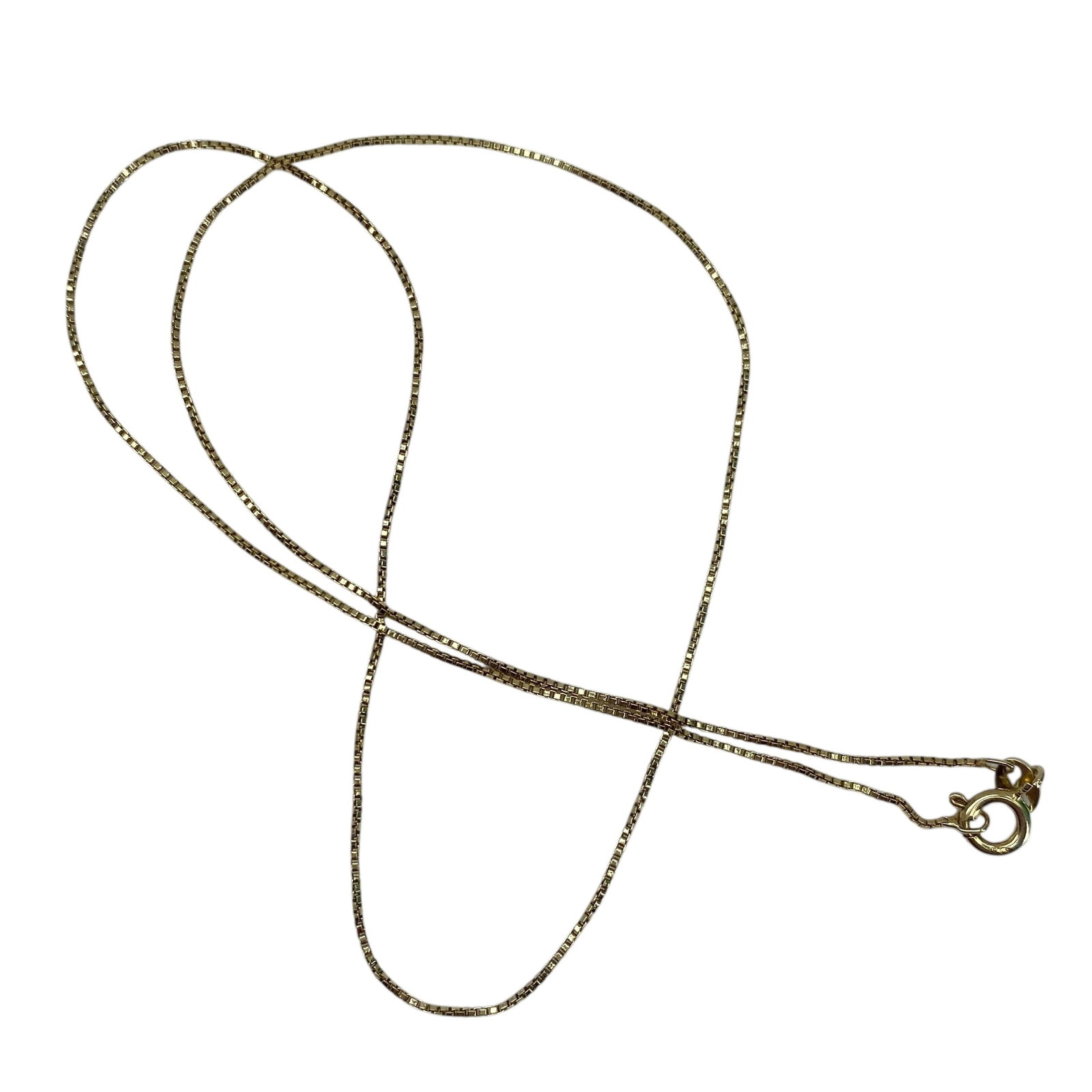 18.5" Gold Over Sterling Silver IBB Box Chain Necklace, 1.96g: 18.5" Gold Over Sterling Silver IBB Box Chain Necklace, 1.96g, Engraved "925 ITALY IBB"