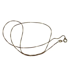 18" Gold Over Sterling Silver Signed Box Chain Necklace, 2.00g