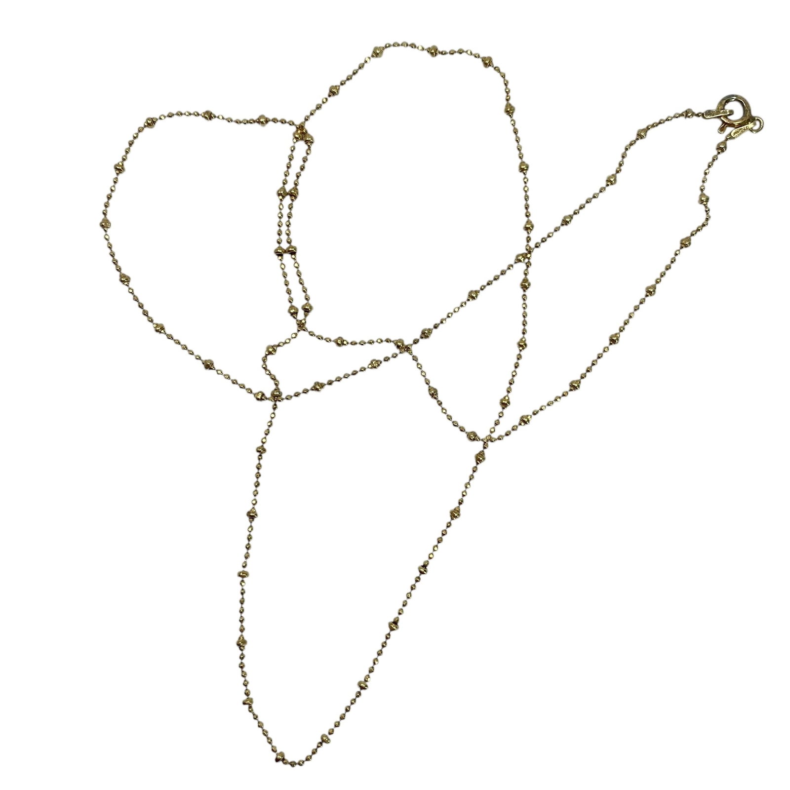 26" Gold Over Sterling Silver Bead Chain Necklace, 4.26g (1 of 5)