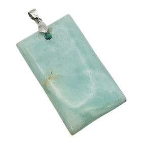 18KGP Jade Rectangle Pendant