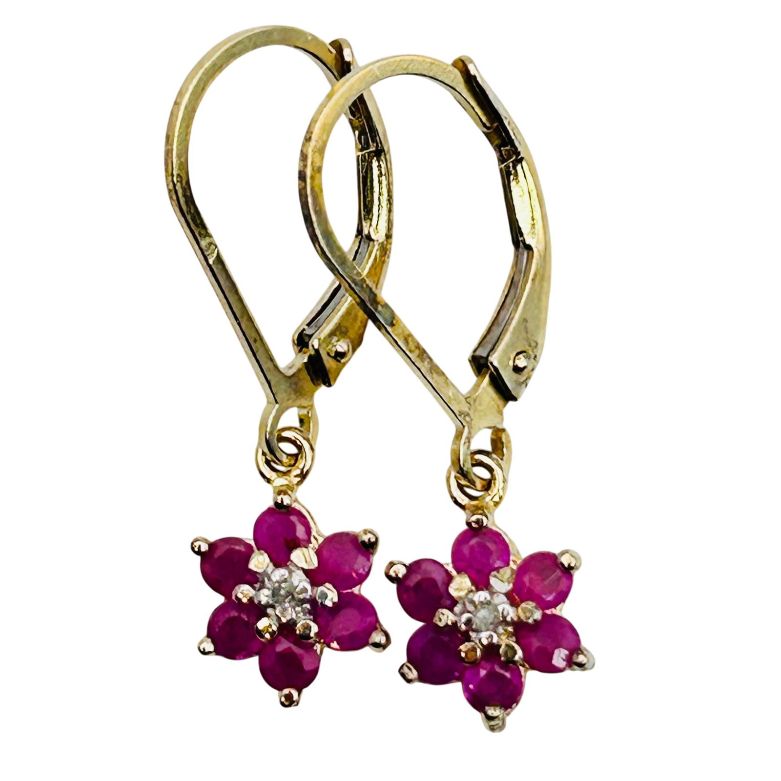 PAJ Sterling Pink Topaz Flower Jacket Earrings: PAJ Sterling Pink Topaz flower jacket earrings 1.6g