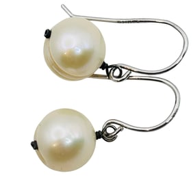 IPS Pearl Sterling Hook Back Earrings