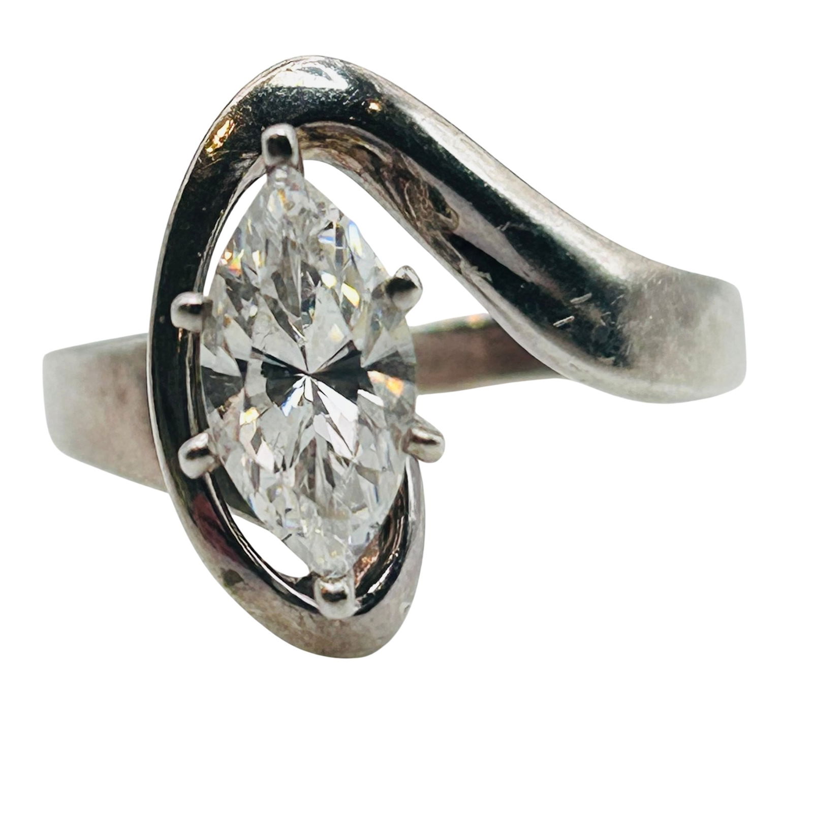 DQ Sterling Cubic Zirconia Marquise Ring Size 10 (1 of 8)