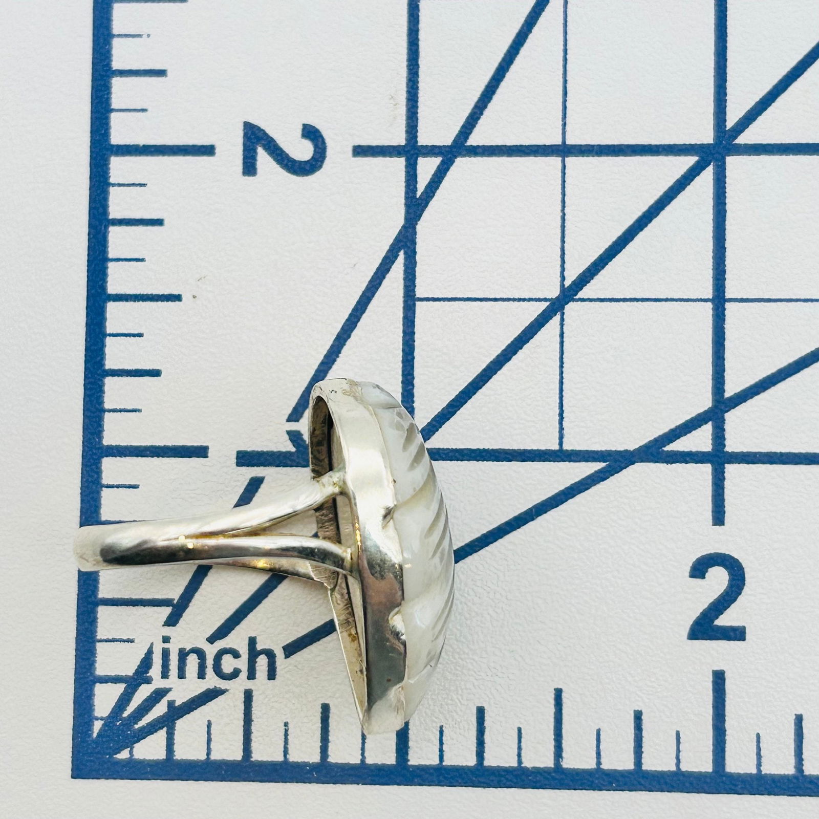 Sterling Quartz Feather Statement Ring Size 10 - 2