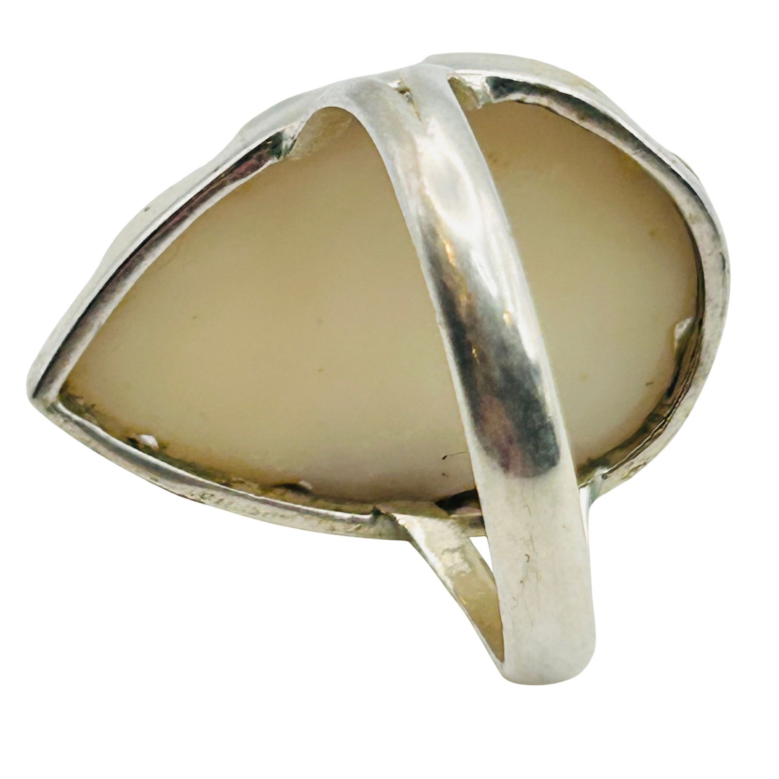 Sterling Quartz Feather Statement Ring Size 10 - 5