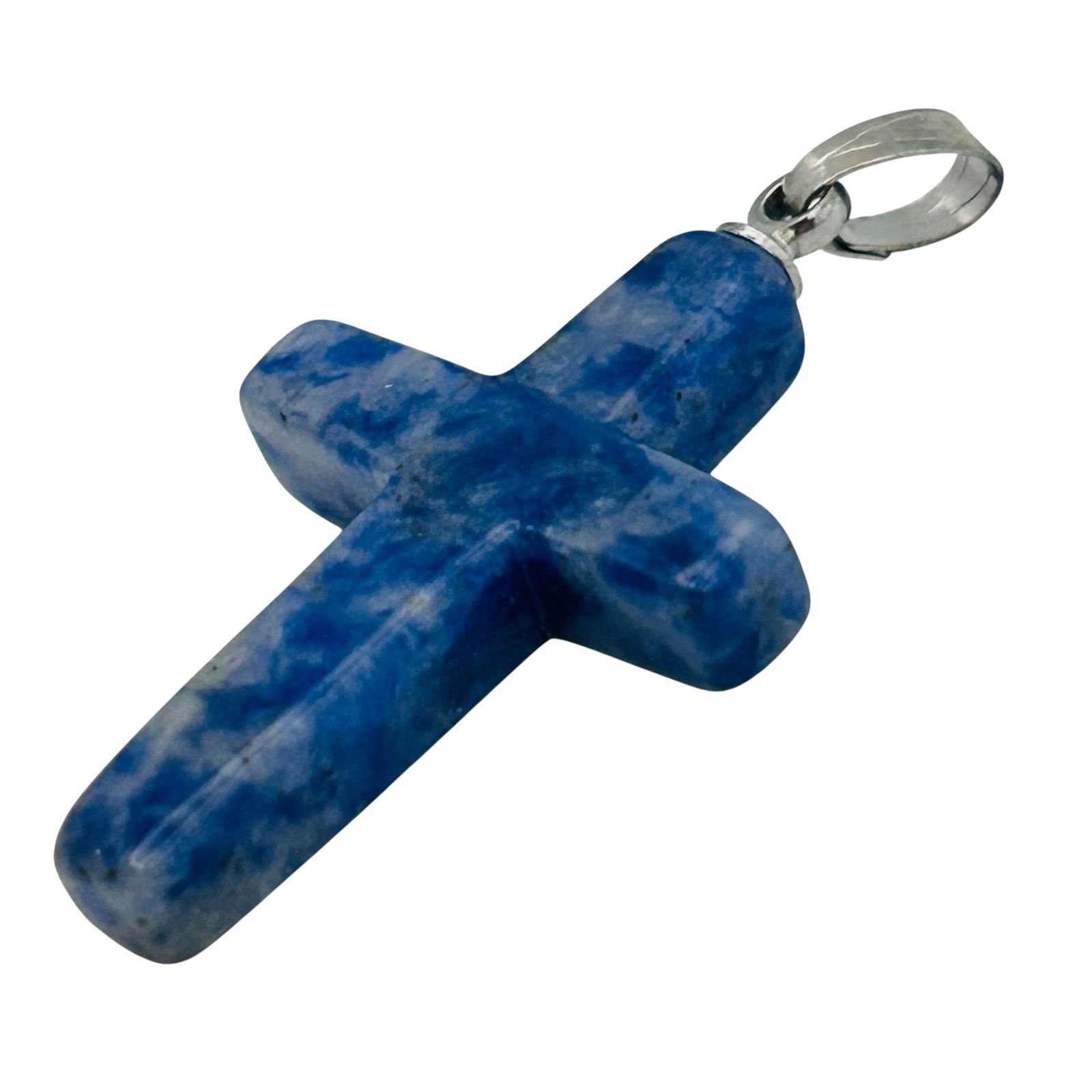 Sterling Sodalite Cross Pendant: Sterling Sodalite cross pendant 1.8g