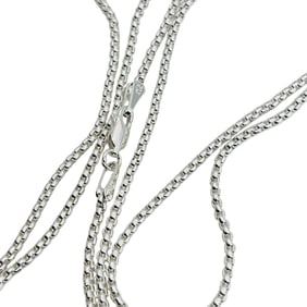 Italy, Sterling Box Chain Necklace