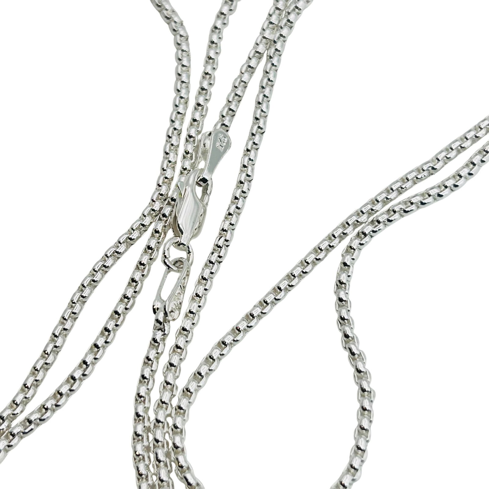 Italy, Sterling Box Chain Necklace: Italy Sterling box chain necklace 12.9g