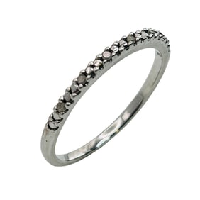 D Sterling Diamond Channel Band Size 9