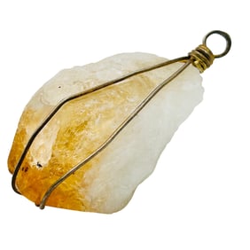 Sterling Citrine Raw Cut Pendant