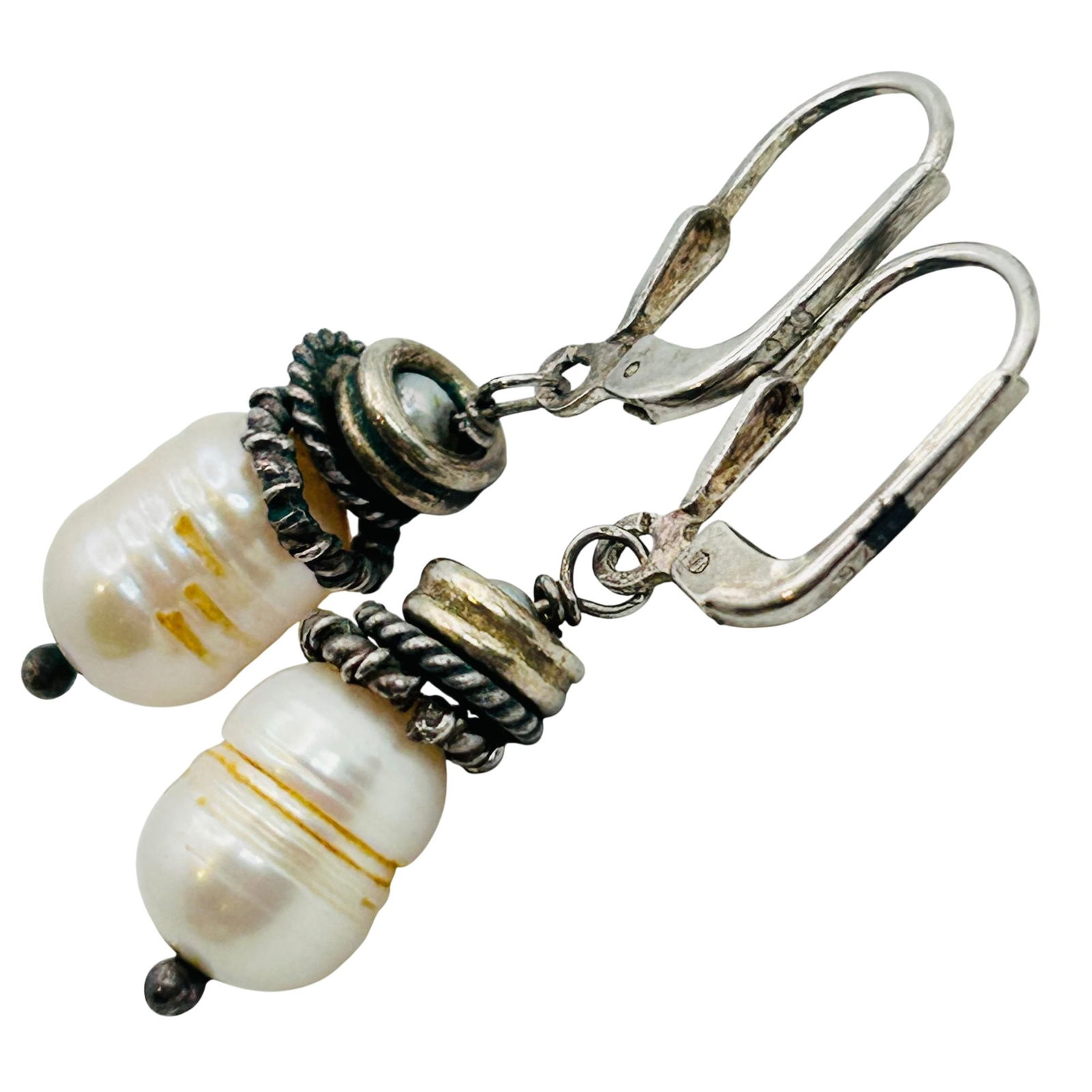 Sterling Pearl Jacket Earrings: Sterling Pearl jacket earrings 5g