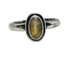 Sterling Citrine Oval Ring Size 6