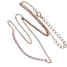 KC Sterling Clear Stone Adjustable Cable Chain Necklace