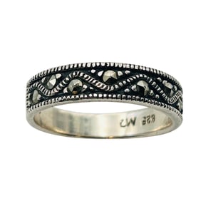 CW Sterling Marcasite Band Size 6.5