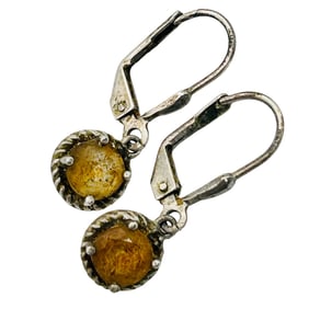 DBJ Sterling Citrine Jacket Earrings