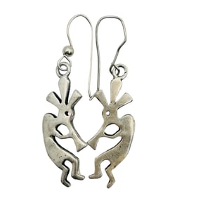 Southwest Sterling Hook Back Dangle Earrings