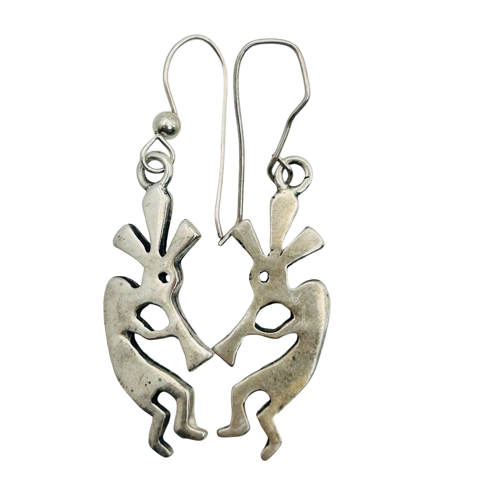 Southwest Sterling Hook Back Dangle Earrings (1 of 5)