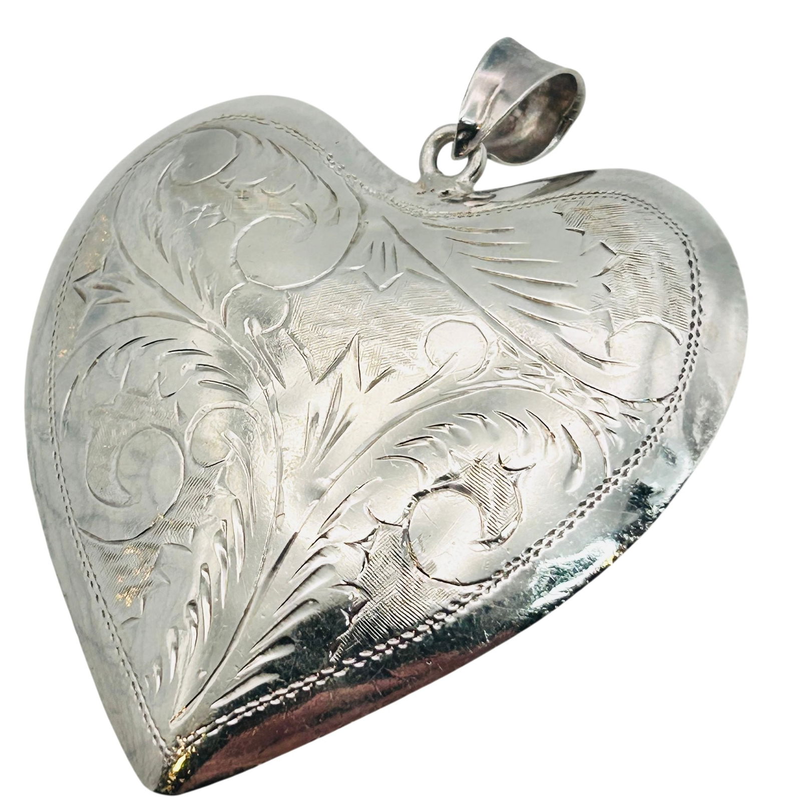 Sterling Puffy Heart Large Pendant (1 of 8)