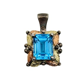 Black Hills Sterling And 12k Gold Topaz Pendant