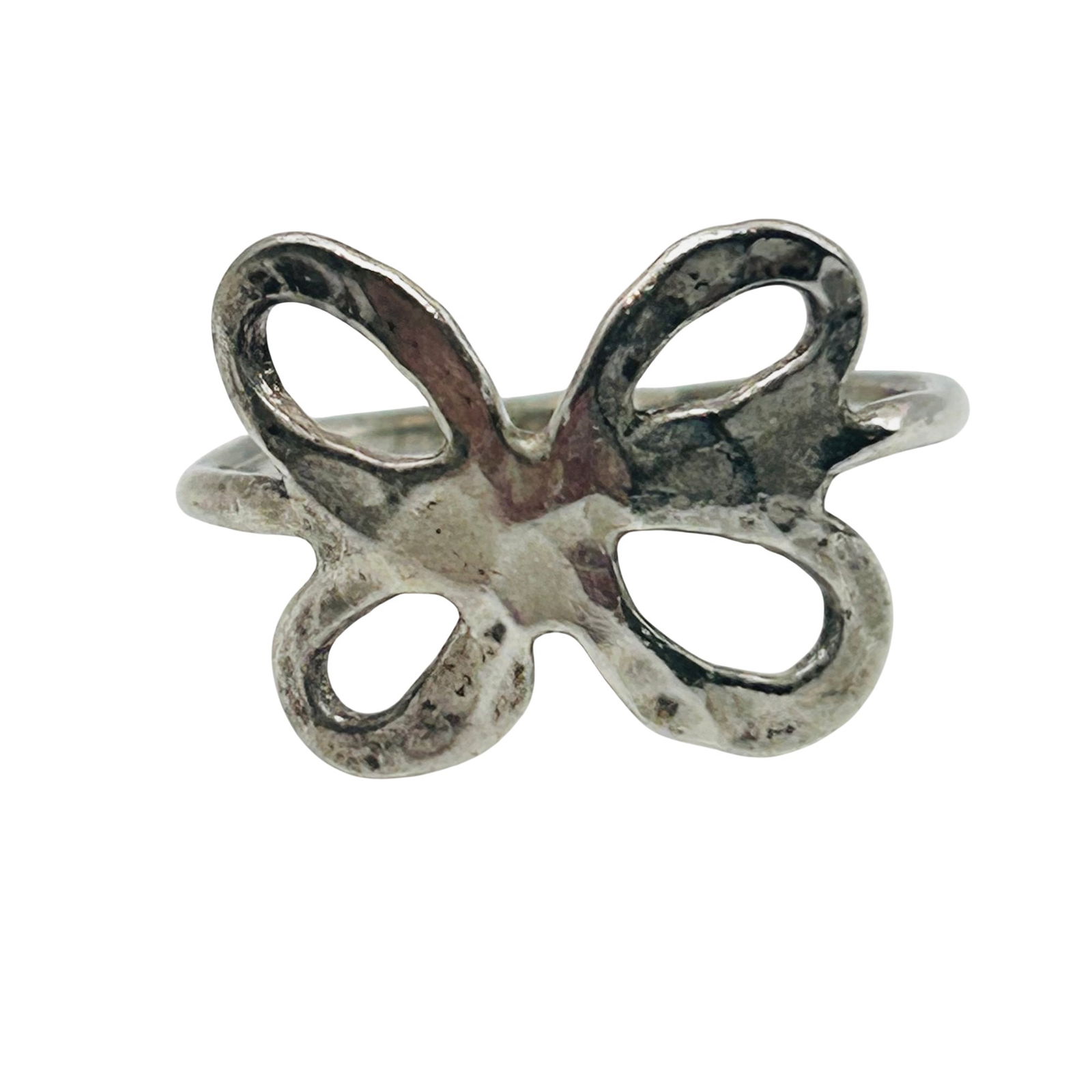 Sterling Hammered Butterfly Ring Size 5.5 (1 of 6)