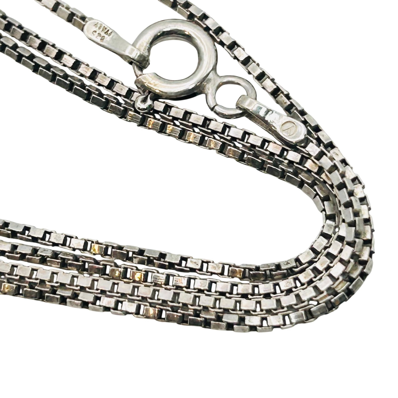 Italy Sterling Box Chain Necklace: Italy Sterling box chain necklace 3g