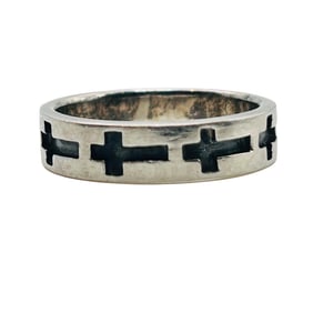 Sterling Cross Band Ring Size 5