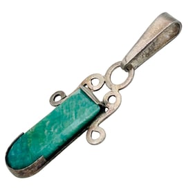 Southwest Sterling Turquoise Pendant