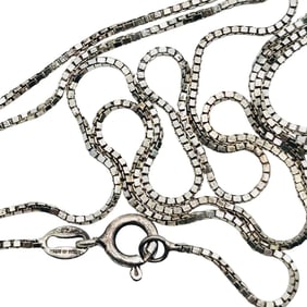 Italy Sterling Box Chain Necklace