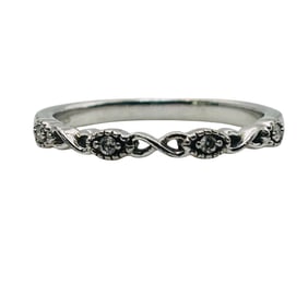 Sterling Diamond Infinity Band Size 7
