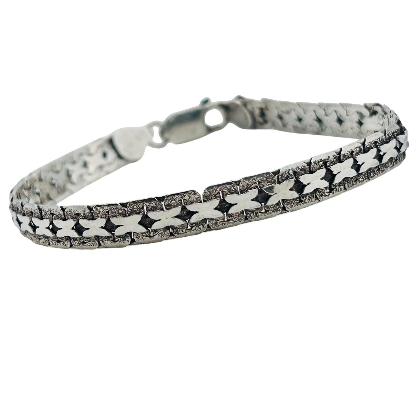 Italy Sterling Flat Chain Bracelet: Italy Sterling flat chain bracelet 8.8g