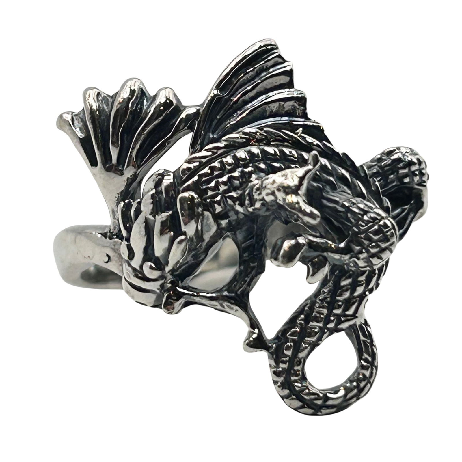 Sterling Dragon Ring. Size 9 (1 of 8)