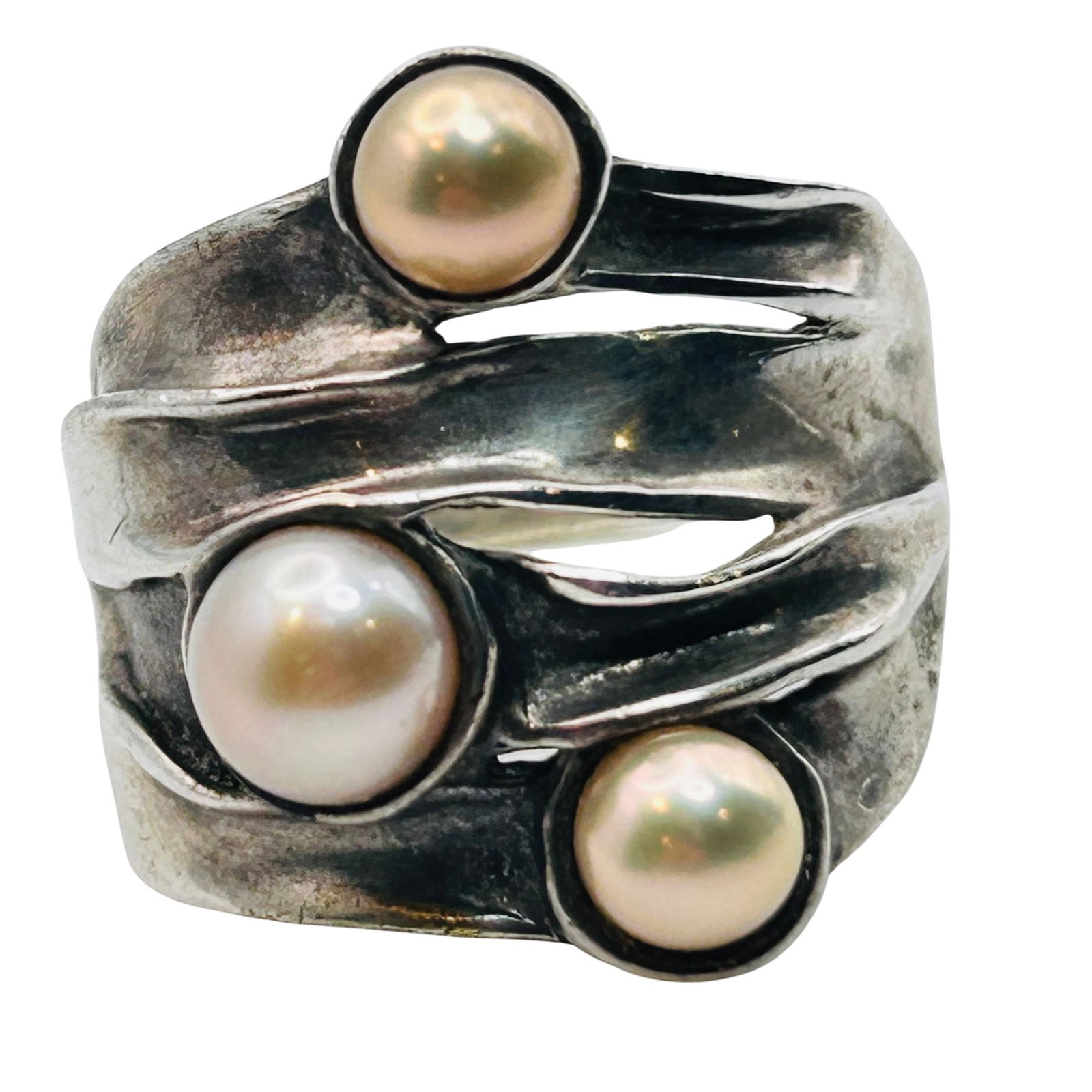 HG Israel Sterling Pearl Ring. Size 10 (1 of 8)
