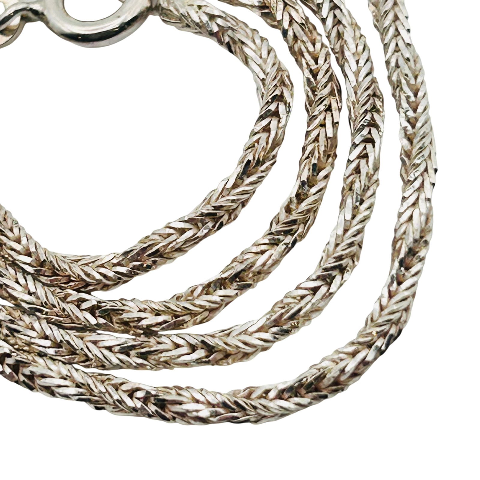 Italy Sterling Twisted Chain Necklace: Italy Sterling twisted chain necklace. 5.00 g. 16 inches.