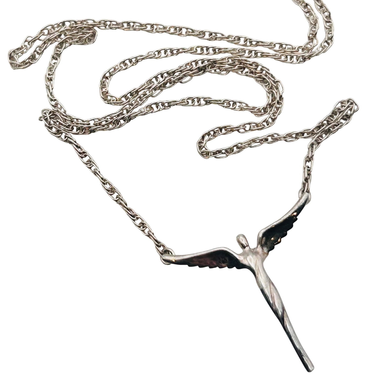 Steven Lavaggi Sterling Angel Of Hope Rope Chain Necklace (1 of 7)