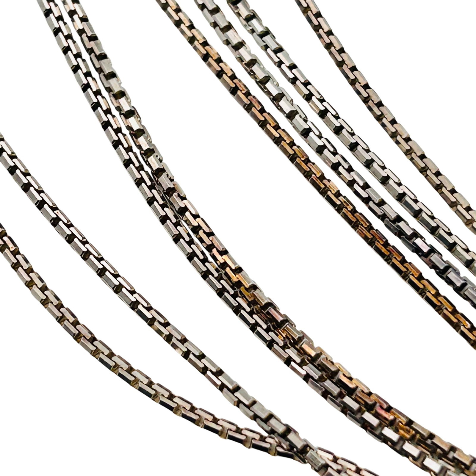 Italy Sterling Box Chain Necklace: Italy Sterling box chain necklace. 8.70g. 30in